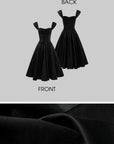 ROVENTE Off-Shoulder Satin Corset Midi Dress with Flared Skirt