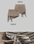 WARDEN EDGE Asymmetric Layered Shorts with Striped Draped Panel