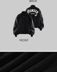 WARDEN EDGE Oversized Contrast Sleeve Varsity Bomber Jacket