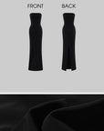 ROVENTE Draped Shawl Strapless Maxi Dress