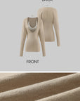 ROVENTE Deep V Knit Top with Sequin Bra and Shorts Set