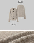 IAMXIAA Cardigan Boutonné Oversize en Maille Chinée avec Poches Plaquées