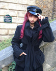 Rase le sol Sculpted Waist Draped Collar Puffer Jacket