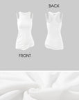 WARDEN EDGE Cutout Layered Tank Top with Asymmetric Hem