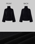 ROVENTE Cable-Knit Wool Turtleneck Relaxed Wide-Sleeve Sweater