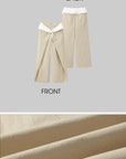 DreamyNerd Statement Ruffle-Waist Wide-Leg Layered Pants - PINKPARKS