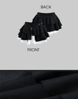 Rase le sol Layered Low-Waist Skirt with Ruffled Hem - PINKPARKS