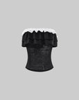 Rase le sol Cross-Laced Ruffle Strapless Top & Layered Lace Mini Skirt Set