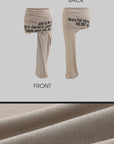 WARDEN EDGE Asymmetrical Text Print Skirt - PINKPARKS