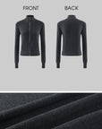 0122stepll High-Neck Zip Knit Cardigan & Foldover Wide-Leg Pants Set