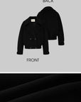IAMXIAA Double-Breasted Cropped Wool-Like Jacket Women Short Lapel Coat