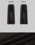 Rase le sol Leopard Print Drawstring Wide-Leg Pants
