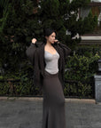 Hydrae Oversized Chunky Knit Cardigan & Hooded Cape Set