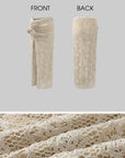 ROVENTE Crochet Maxi Skirt with Rosette Detail and Side Slit - PINKPARKS