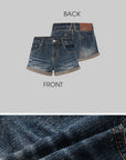 IAMXIAA Washed Low Rise Denim Shorts