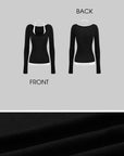 ROVENTE Layered Long Sleeve Top and Fitted Mini Skirt Two-Piece Set