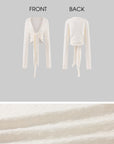 0122stepll Tie-Front Cardigan Button Knit Vest Maxi Skirt Set