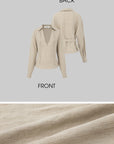 IAMXIAA Chemise en Lin Décolleté en V avec Dos Ceinturé