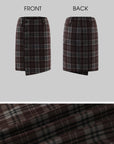 Hydrae Lace-Up Open-Back Top & Asymmetric Plaid Skirt Set