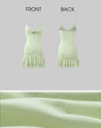 DreamyNerd Rosette Ruched Mini Dress with Ruffle Hem - PINKPARKS