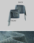 Rase le sol Asymmetric Tie-Front Denim Mini Skirt