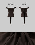 ROVENTE Sequin Halter Knit Corset Top with Tie Back in Mocha Brown - PINKPARKS