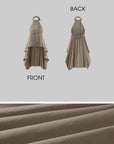 0122stepll Double-Breasted Halter Asymmetric Top