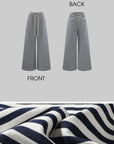 WARDEN EDGE Striped Cropped Hoodie and Wide-Leg Pants Set