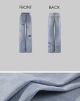 Rase le sol Pantalon en denim à jambes larges déstructuré