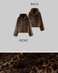 ROVENTE Reversible Leopard Hooded Bomber Jacket