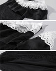Rase le sol Cross-Laced Ruffle Strapless Top & Layered Lace Mini Skirt Set