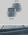 WARDEN EDGE Washed Denim Low-Rise Folded Hem Shorts
