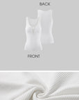 ROVENTE Ribbed Button-Front Tank Top Slim Fit Stretch Vest