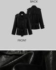 ROVENTE Faux Leather Belted Short Trench Coat