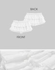 DreamyNerd Rosette Lace-Up Cardigan & Ruffle Mini Skirt Set – Ivory Whimsy