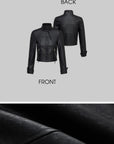 IAMXIAA Cropped Faux Leather Jacket with Zip Detail