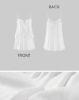 0122stepll Sheer Ruffle Tie Camisole Top