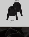 WARDEN EDGE Studded Zip-Up Hoodie with Spiral Embellishments and Extended Sleeves