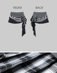 WARDEN EDGE Grey Knit Pullover & Asymmetrical Plaid Skirt Set - PINKPARKS