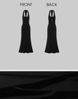 ROVENTE Open Back Hardware Maxi Dress