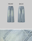 ROVENTE Low Rise Wide-Leg Distressed Jeans - PINKPARKS