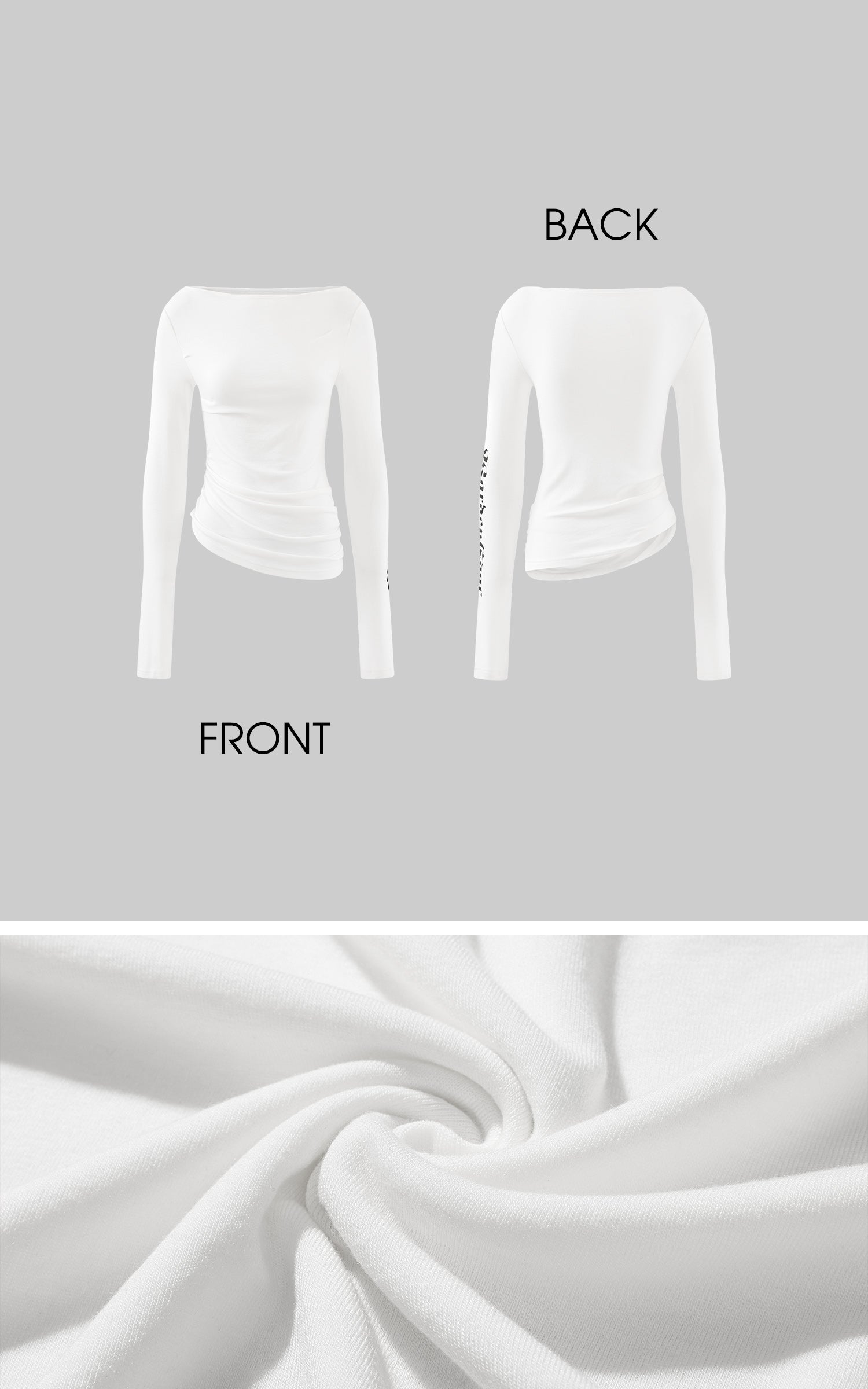 WARDEN EDGE Asymmetric Draped Long Sleeve Fitted Top