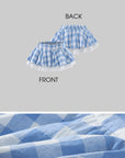WARDEN EDGE Gingham Lace-Layered Bubble Mini Skirt