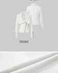 IAMXIAA Veste biker ajustée avec col en maille et zip asymétrique