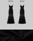 DreamyNerd Black Lace Fishtail Slip Dress - PINKPARKS