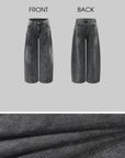 WARDEN EDGE Washed Sculpted Wide-Leg Jeans