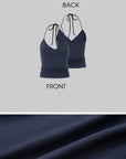 IAMXIAA Y2K Backless Halter Top & Low Rise Ruched Flare Pants Set