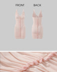 DreamyNerd Blush Ruffle Ruched Mini Dress