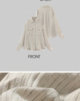 ROVENTE Pinstripe Linen Shirt and Shorts Set with Relaxed Fit and Tailored Detailing