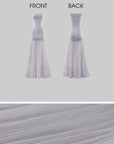 Hydrae Strapless Ruched Pleated Mesh Maxi Dress